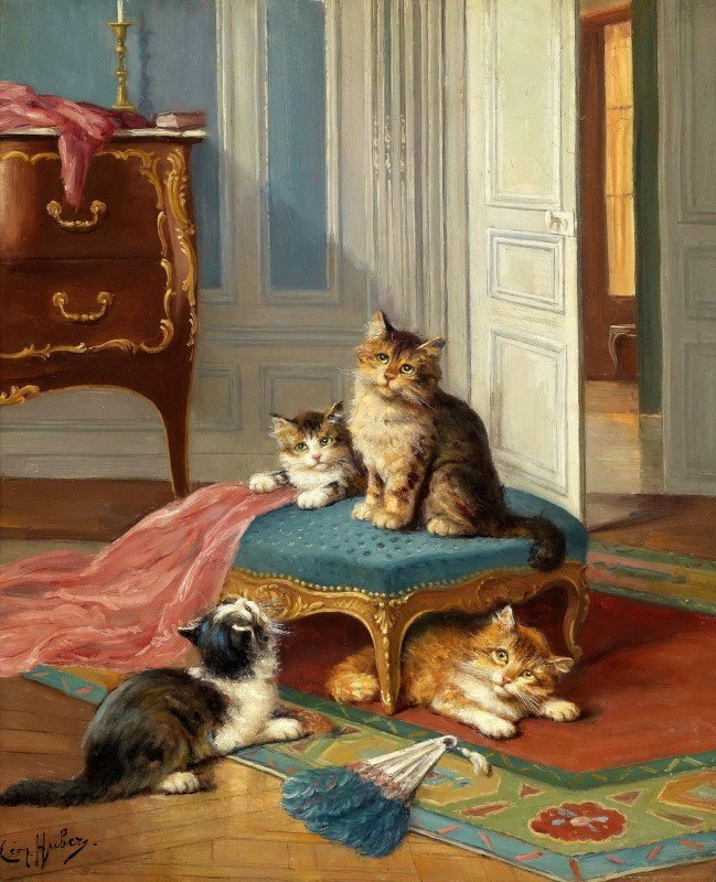 Котята в гостиной . Губер - кот комната - оригинал
