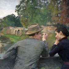 Схема вышивки «ВЛЮБЛЕННЫЕ НА МОСТУ»