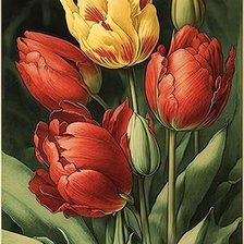 Схема вышивки «тюльпаны»