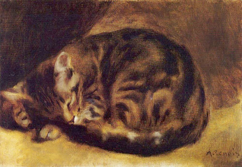 Спящая кошка Ренуар - кот кошка художник сон - оригинал