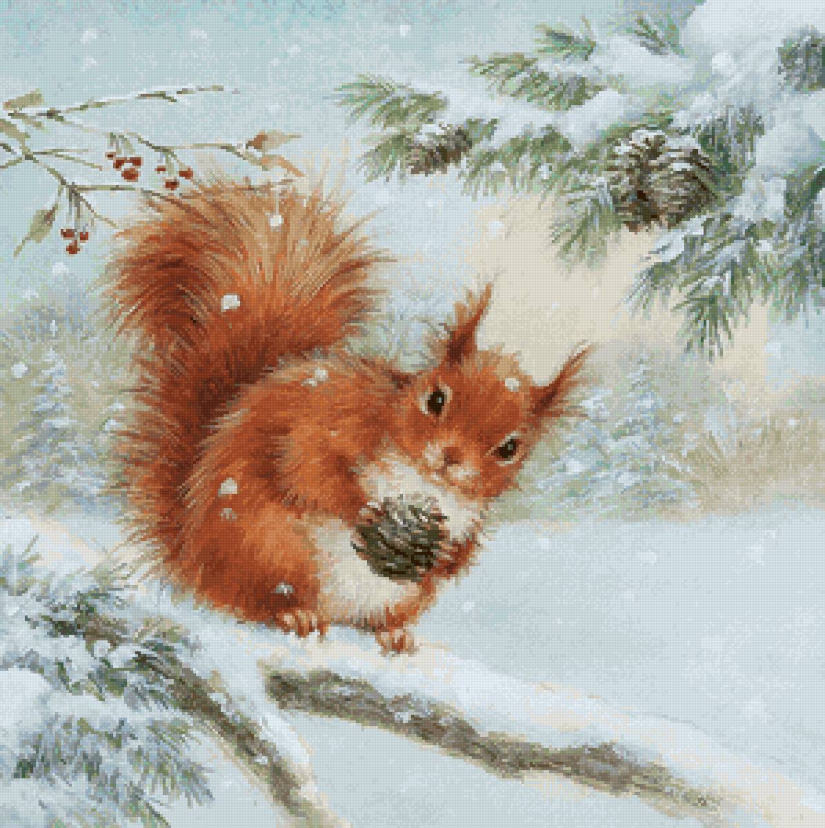 Белка с шишкой - 🐿️ - предпросмотр