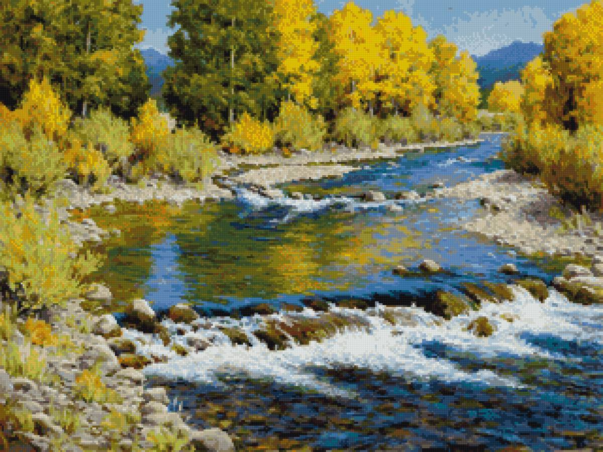 Солнечный берег - река, осень, солнечный день - предпросмотр