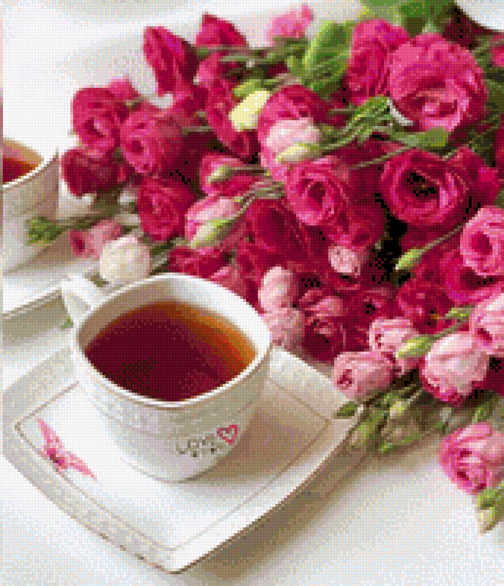 Чай и розы - для кухни - предпросмотр