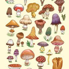 Схема вышивки «подушка грибочки»