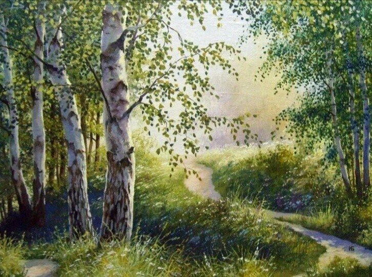 №2655783 - лето, лес, тропинка, березы - оригинал