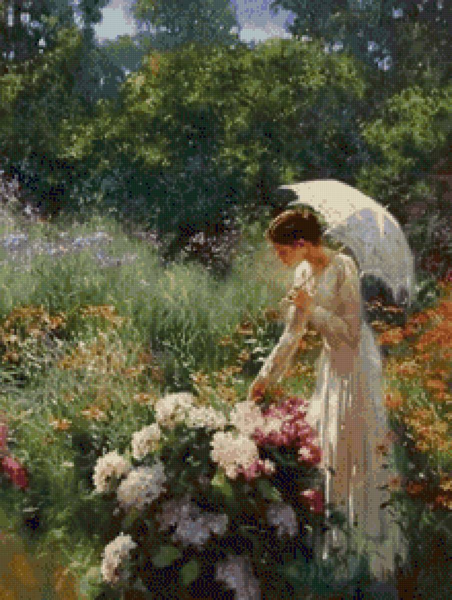 В солнечную погоду - природа, девушка, сад - предпросмотр