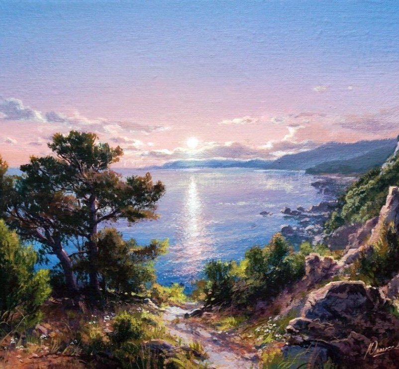 Закат на море - море, закат - оригинал