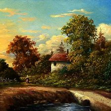 Схема вышивки «Pejzaz,leto pred noc»