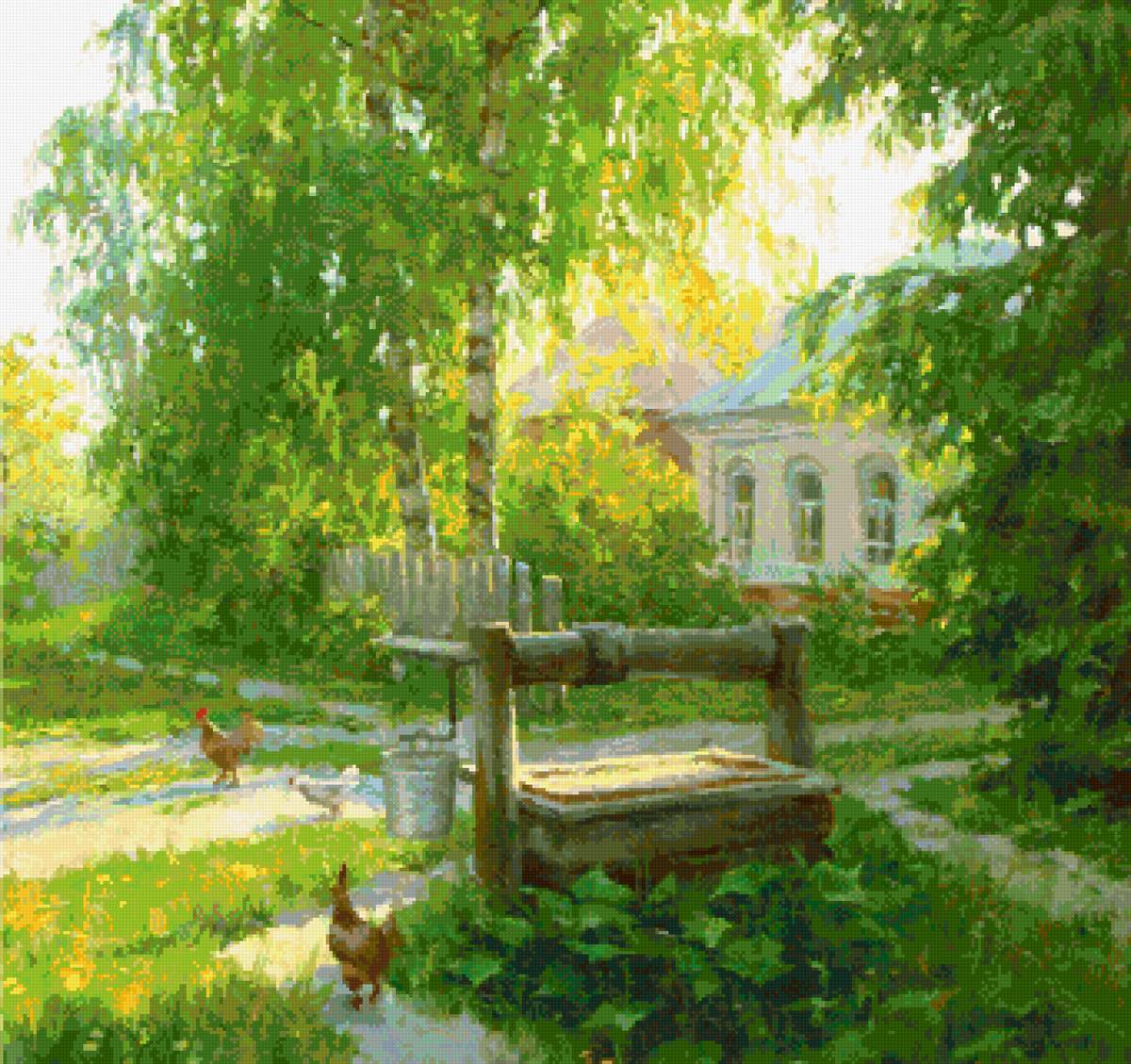 Колодец - солнечный день, лето, деревня - предпросмотр