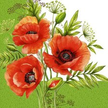 Схема вышивки «подушка маки»