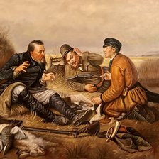 Схема вышивки «Охотники»