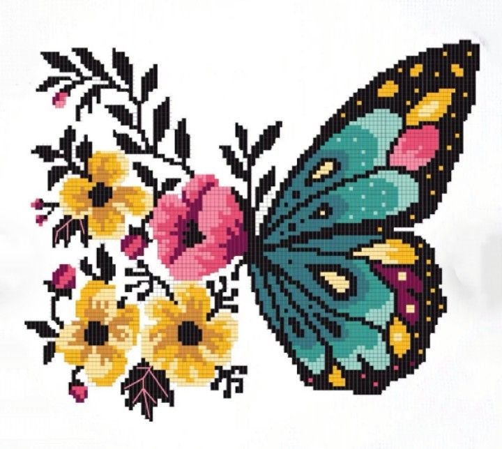 бабочка - бабочка, цветы - оригинал