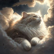 Схема вышивки «Кот на облаках»