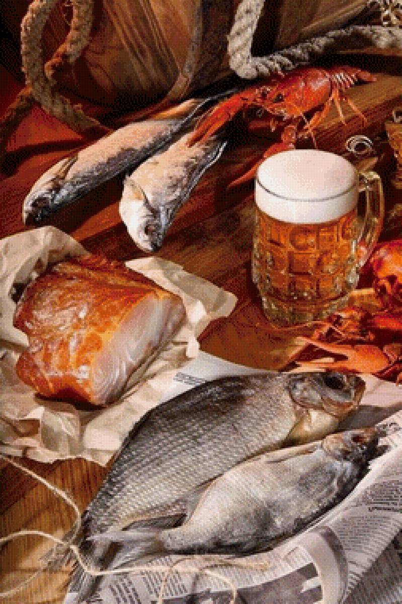 Пивной натюрморт - кружка рыбки., пиво - предпросмотр