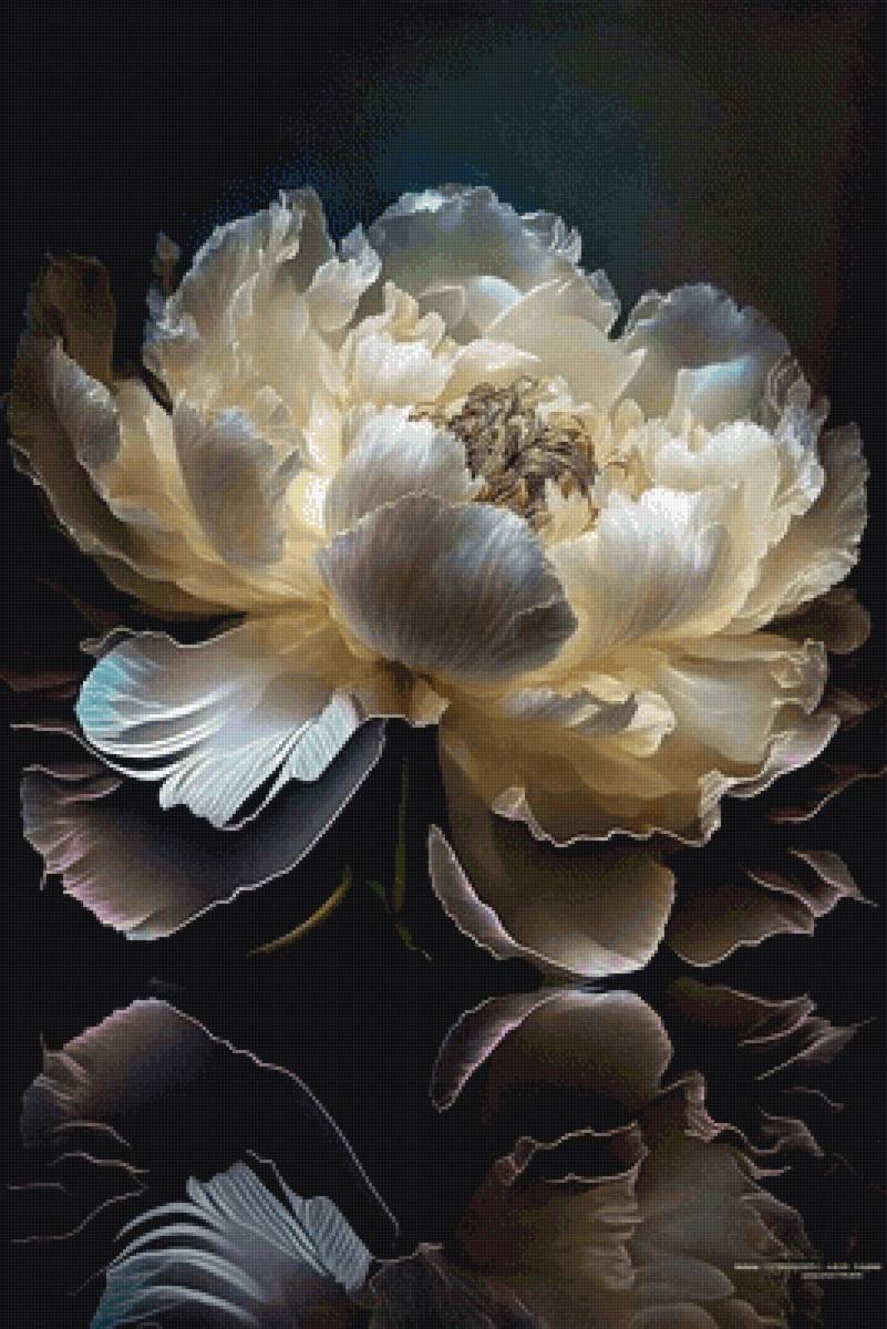 Пион - пион, лунный свет, ночь, цветы - предпросмотр