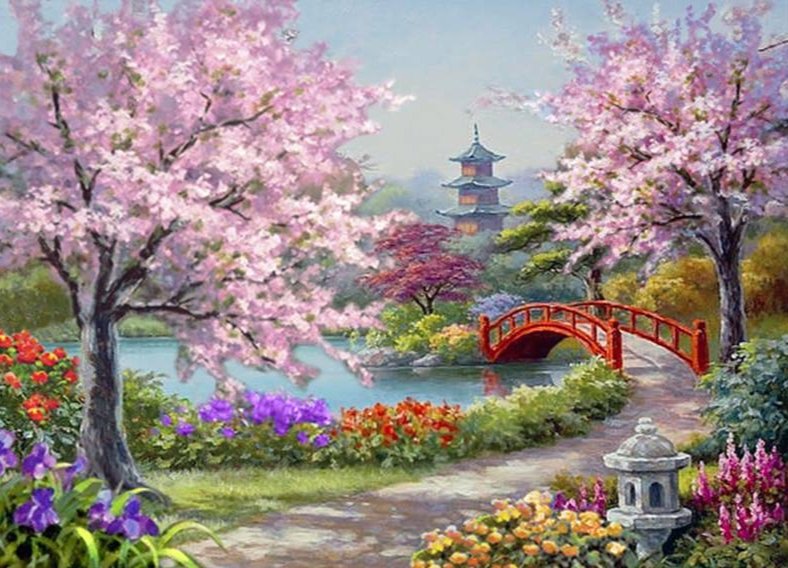 Японский сад - восток, пейзаж, природа, азия - оригинал