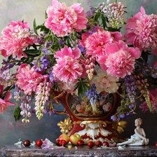 Схема вышивки «Розовые пионы»