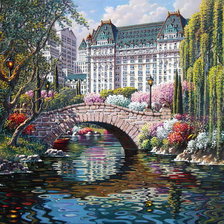 Схема вышивки «Мост в парке»