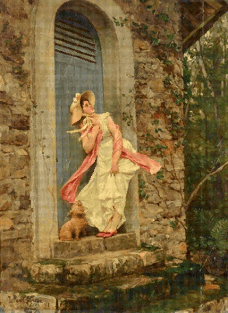 Внезапный дождь - картина, франция - предпросмотр