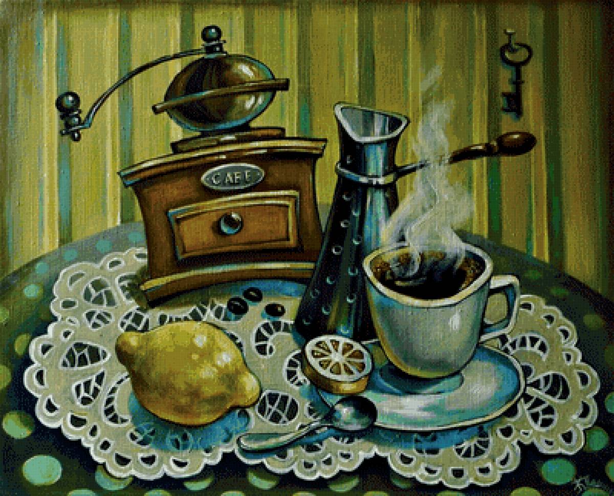 Утренний чай - лимон, кофемолка, чай - предпросмотр