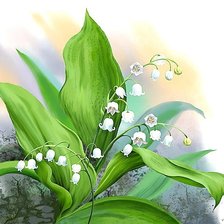 Схема вышивки «подушка ландыши»