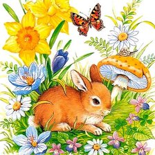 Схема вышивки «зайка»