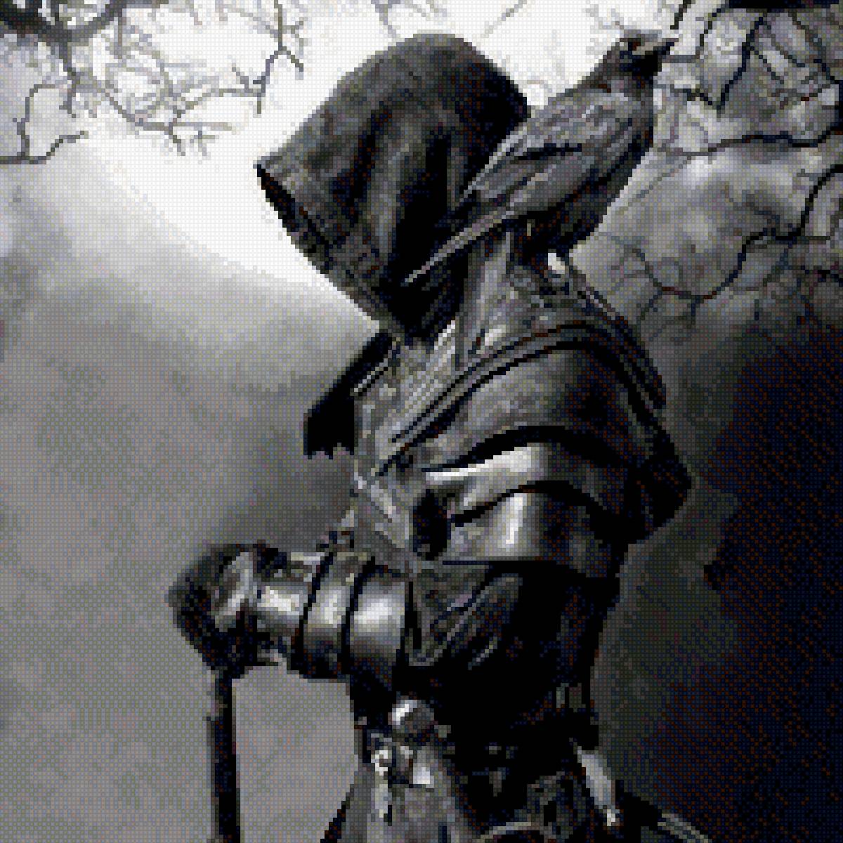 Черный рыцарь - готика, рыцарь, ворон - предпросмотр