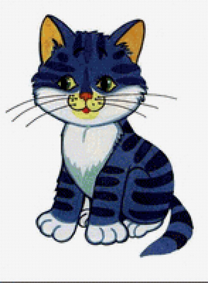 Котик - детская картинка рисунок котик - предпросмотр
