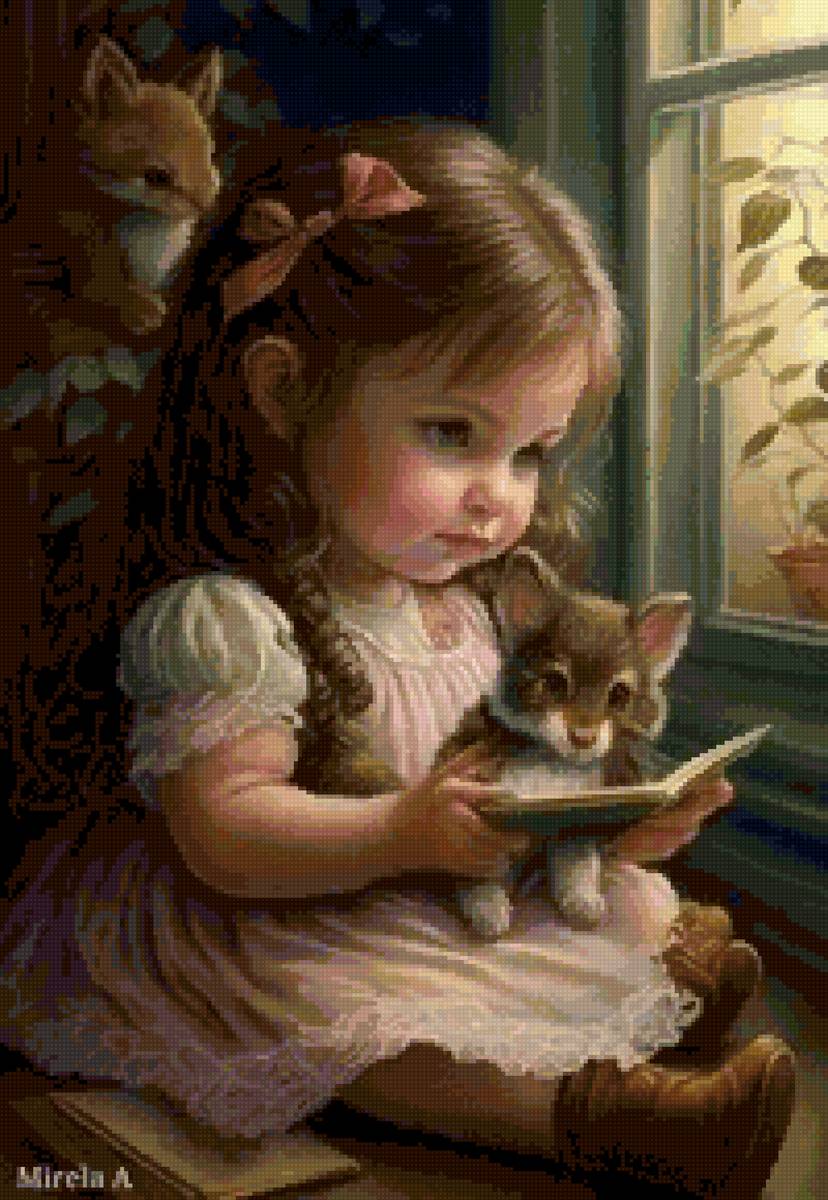 Девочка чтец - дети, книга - предпросмотр