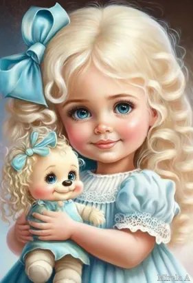 Девочка с игрушкой - дети - оригинал
