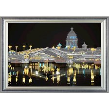 Схема вышивки «город у реки»