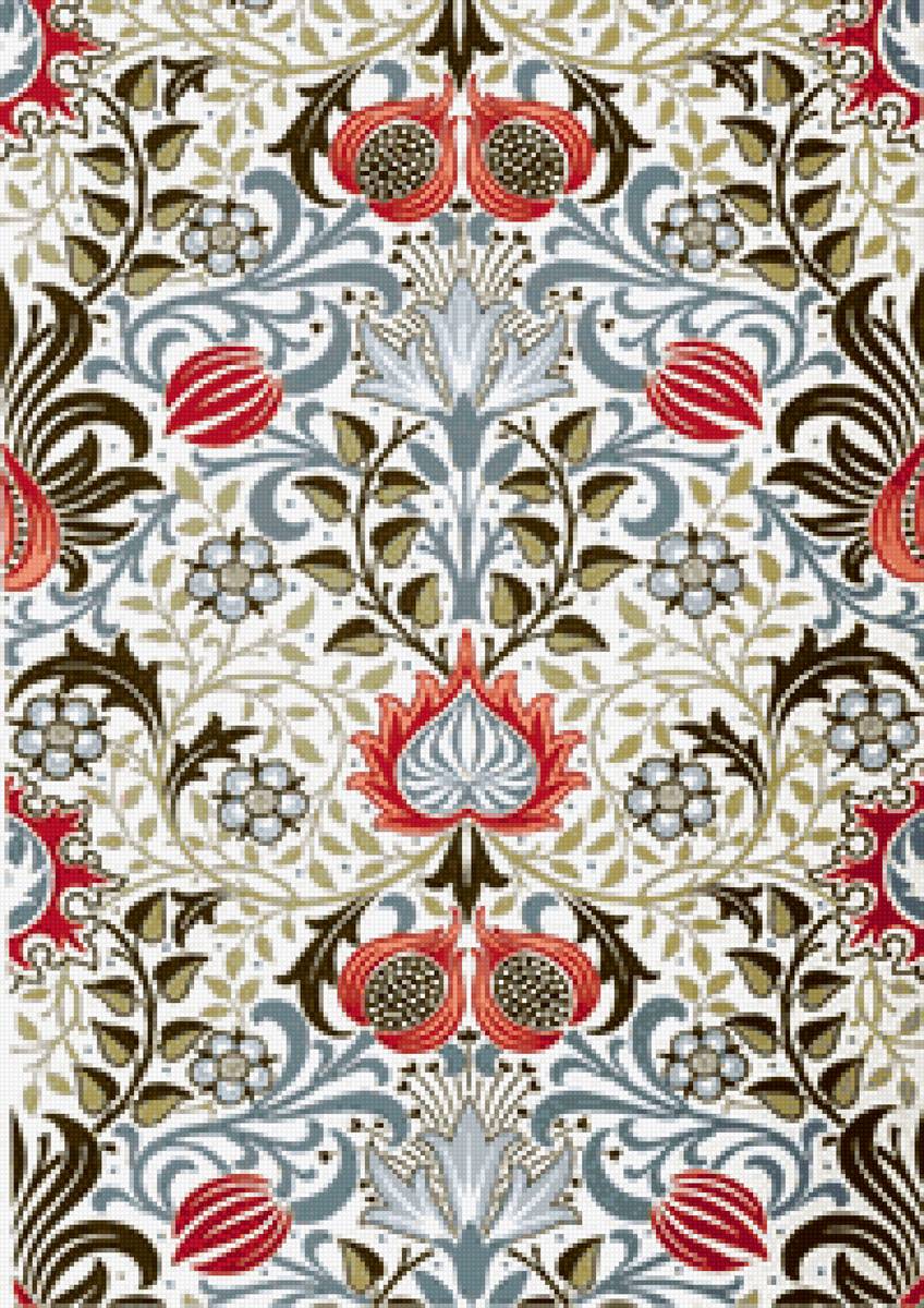 Цветы Морриса - орнамент, цветы, гамма - предпросмотр