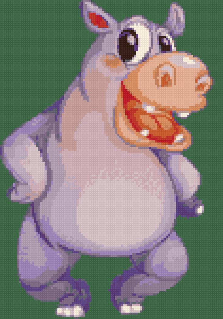 Бегемотик - детская картинка рисунок - предпросмотр