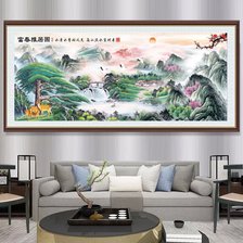 Схема вышивки «Tranh thêu chữ thập phong cảnh thủy mặc»