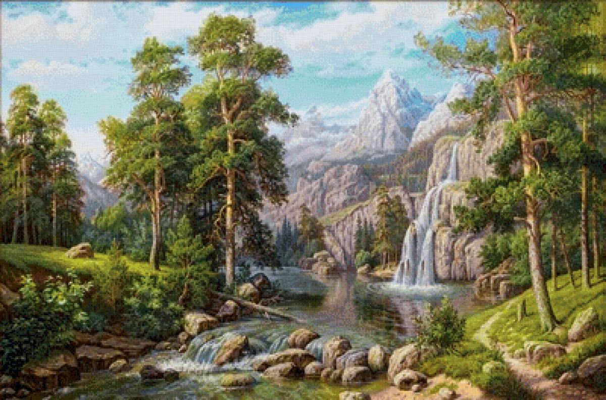 Горный ручей - горы, ручей, природа - предпросмотр