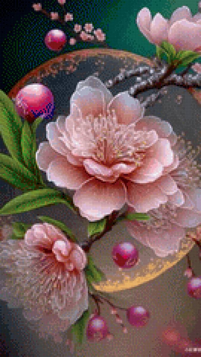 цветущая ветка - цветы фантазия - предпросмотр