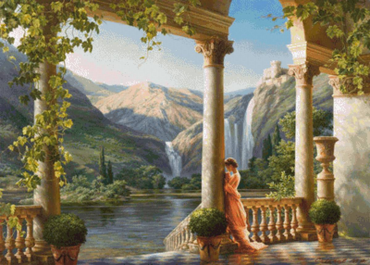 пейзаж - пейзаж, ожидание, идиллия, девушка - предпросмотр