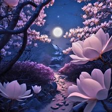 Схема вышивки «Đêm trăng»