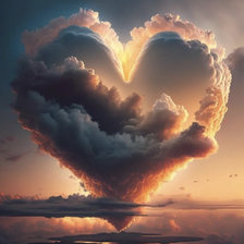 Схема вышивки «Сердце в облаках»