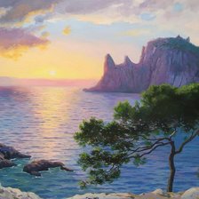 Схема вышивки «Закат в голубой бухте»