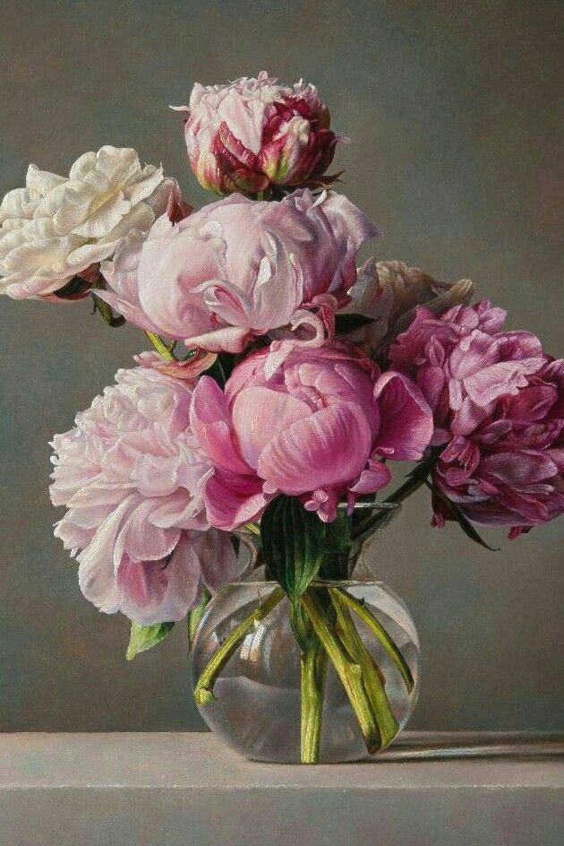 Пионы - натюрморт, цветы, пионы, цветы в вазе - оригинал
