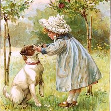 NIÑA CON PERRITO DMC