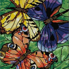 Схема вышивки «подушка бабочки»
