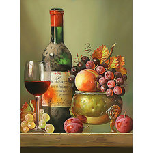 Схема вышивки «Натюрморт Вино и виноград»