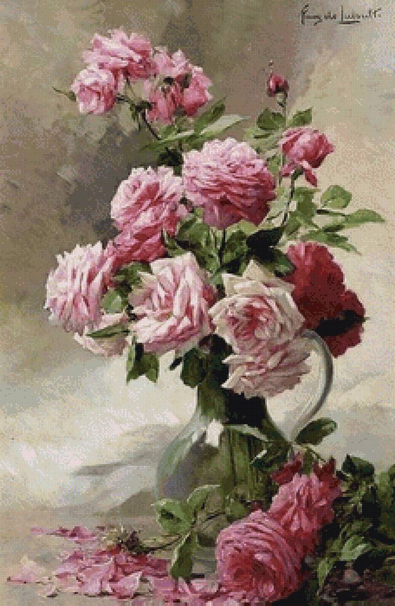Букет роз - живопись, розы, букет, цветы - предпросмотр