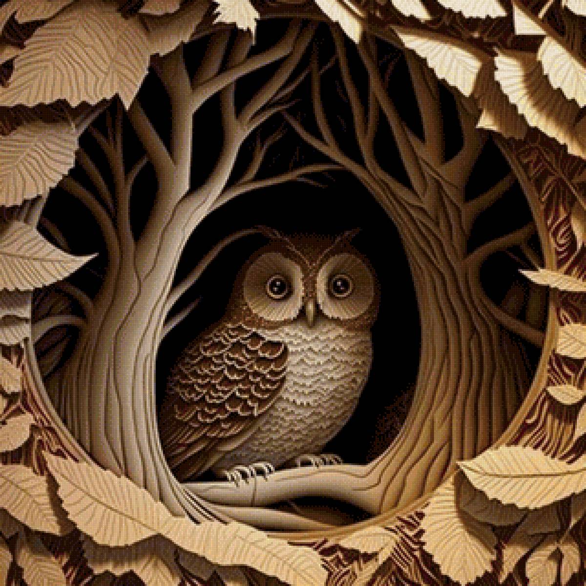 Совушкин дом - сова, птица, лес - предпросмотр