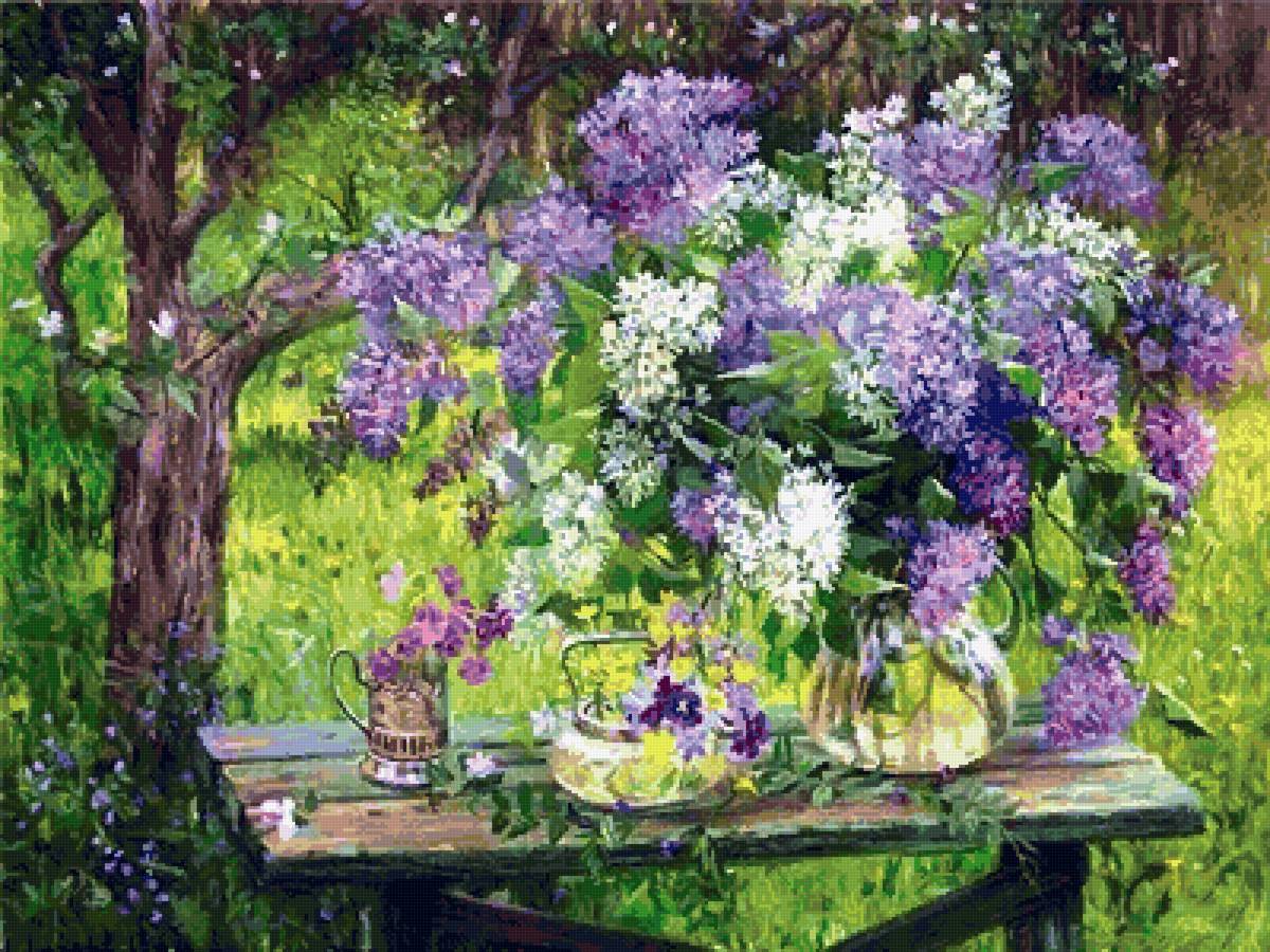 №2674555 - чай, сад, сирень, букет - предпросмотр