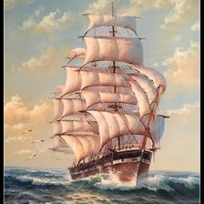 Схема вышивки «парусник»