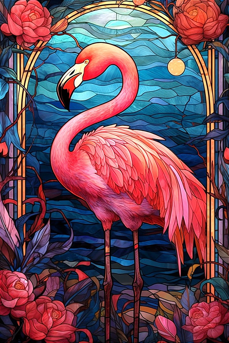 Витраж фламинго - оригинал