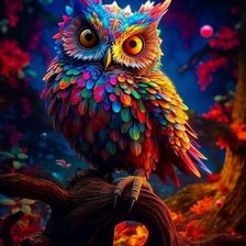 Схема вышивки «Цветная сова»